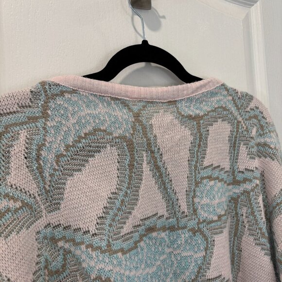 Vintage Pink and Blue Patterned Women's Sweater - Picture 7 of 7